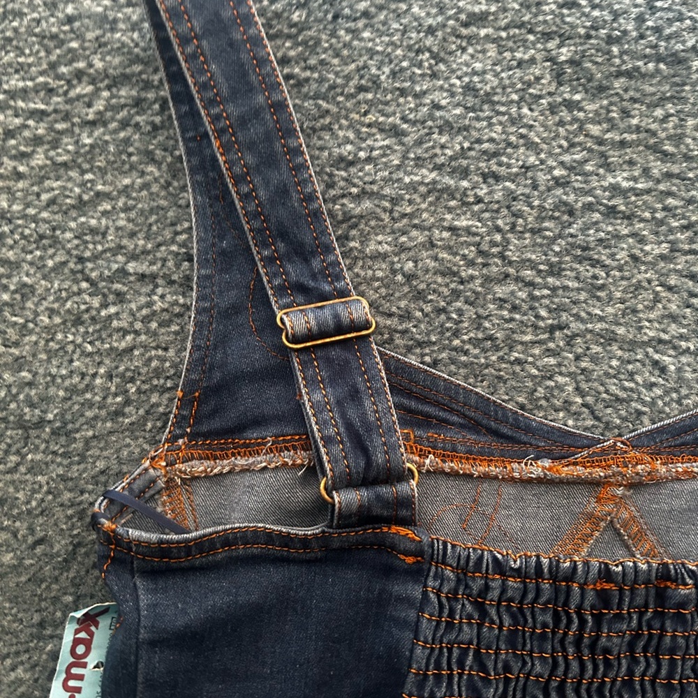 Women’s Denim peplum top - Dark Blue with Contrast Stitching - Picture 8 of 12